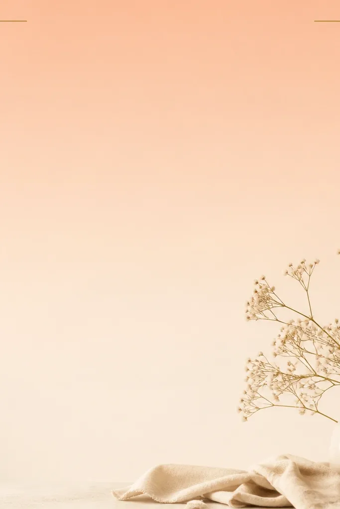 A cover with a gentle peach-to-cream ombre background and thin gold lines forming L-shapes in the top corners like a minimalist layout.