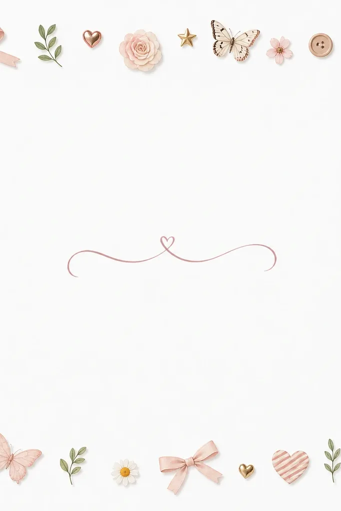 A clean white page with a rectangular sticker frame made from small pastel icons; one centered quote sits in the middle in elegant cursive.
