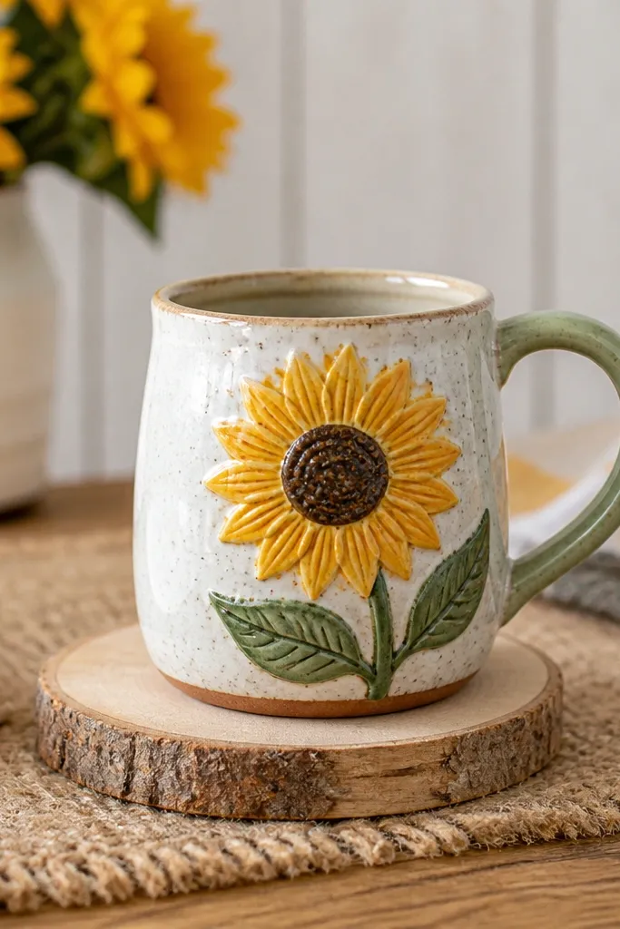 Cheerful Handmade Sunflower Mug Ideas