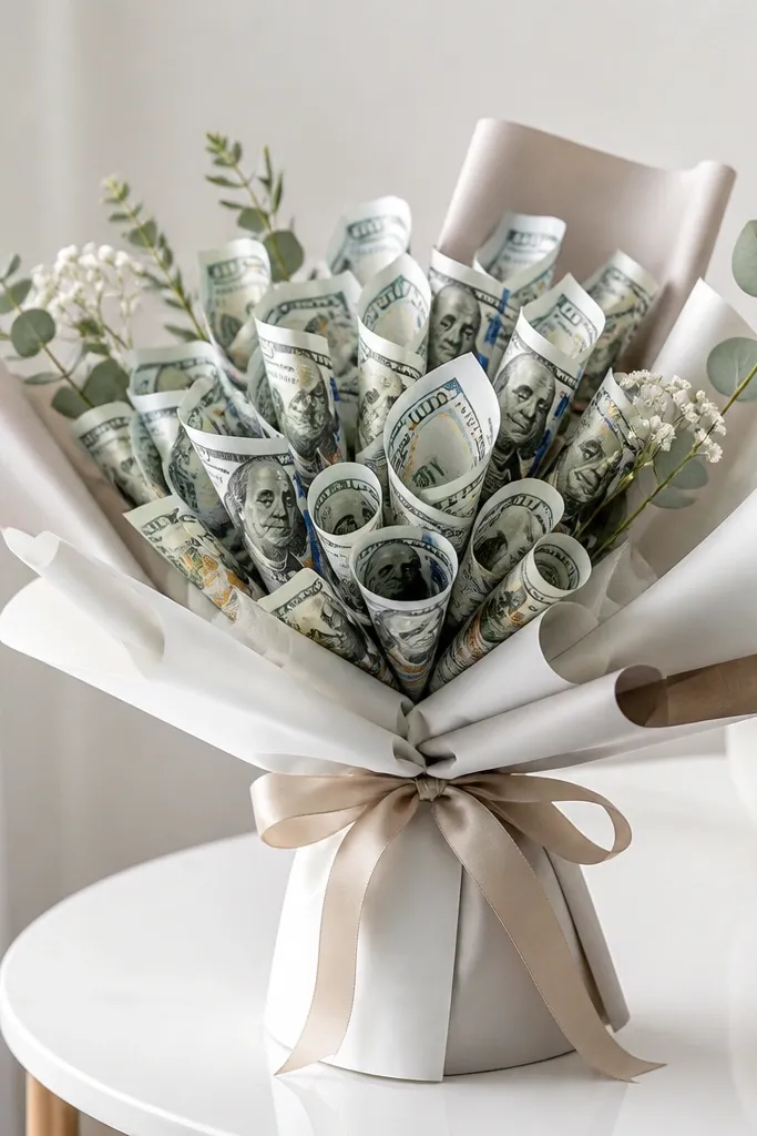 Modern Minimalist Money Bouquet Ideas