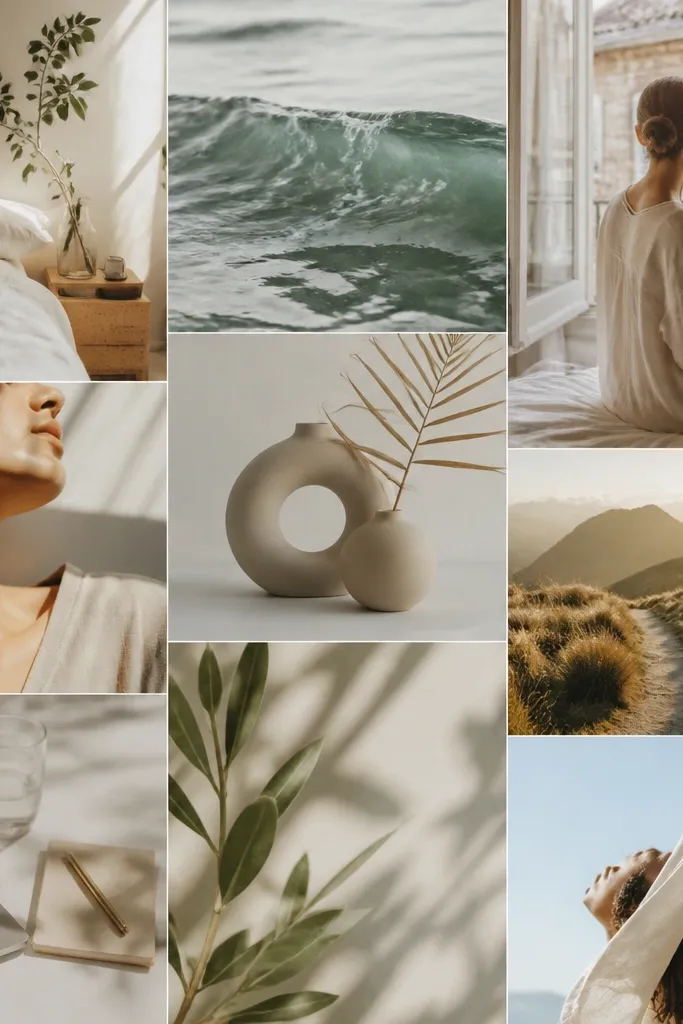 A vision board with only images and no text, where each photo is inspiring but nothing tells you what to do next.
